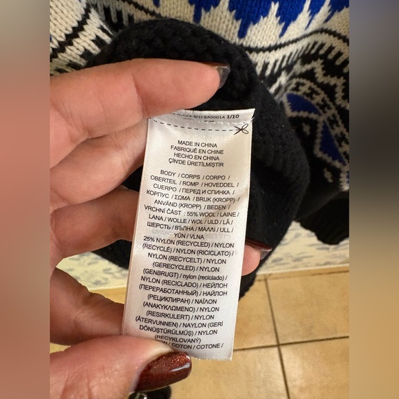 Lauren Ralph Lauren Women’s Crew Neck Knit Sweater 2X Black/Blue. Tag $225 - Picture 6 of 8